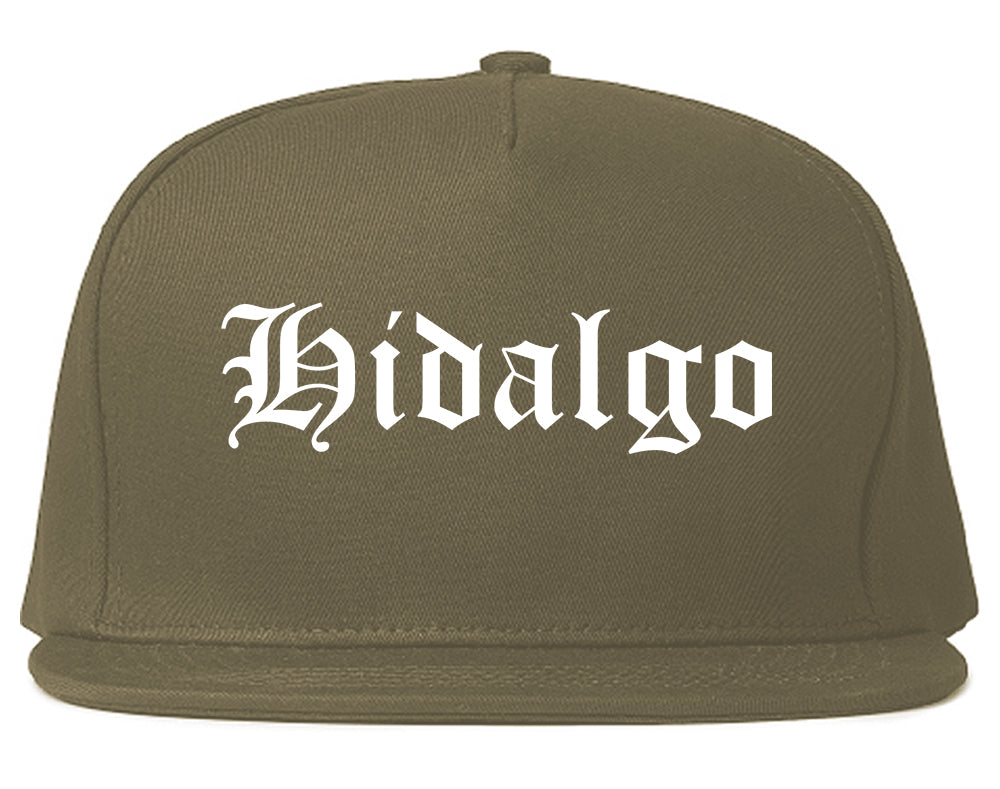 Hidalgo Texas TX Old English Mens Snapback Hat Grey