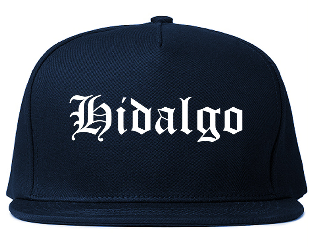Hidalgo Texas TX Old English Mens Snapback Hat Navy Blue