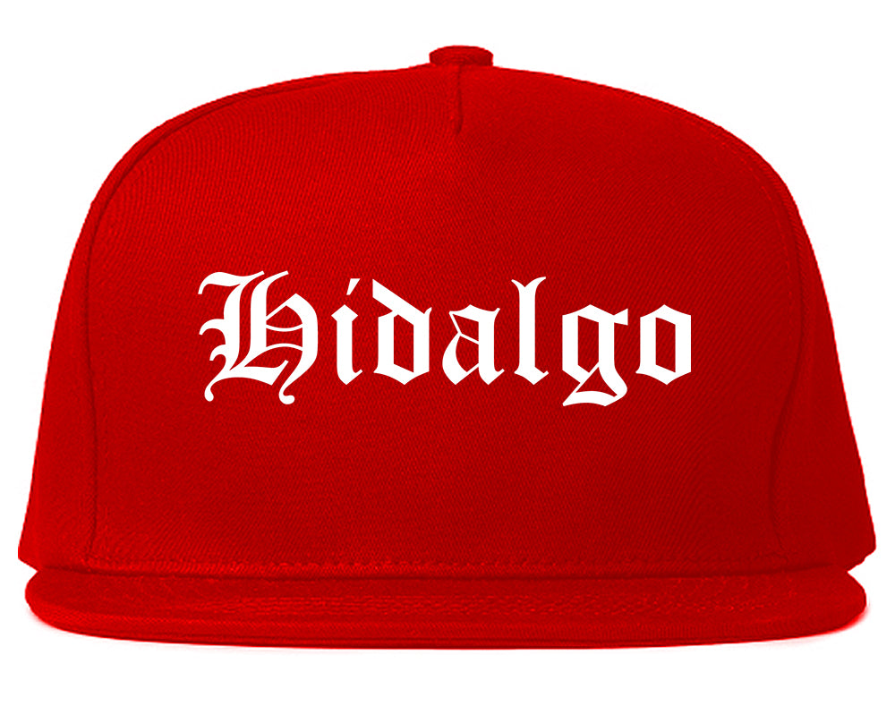 Hidalgo Texas TX Old English Mens Snapback Hat Red