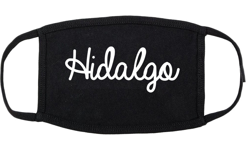 Hidalgo Texas TX Script Cotton Face Mask Black