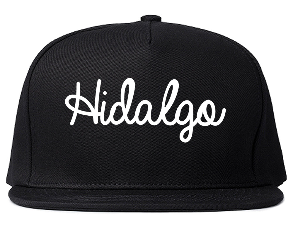 Hidalgo Texas TX Script Mens Snapback Hat Black