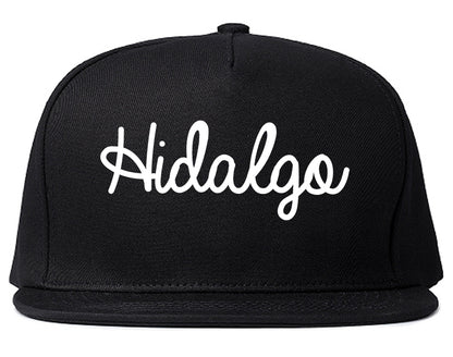 Hidalgo Texas TX Script Mens Snapback Hat Black