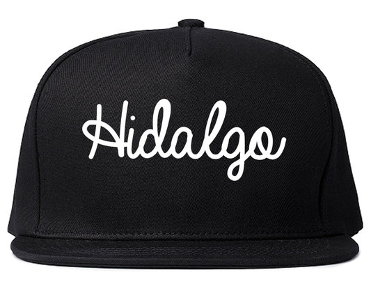 Hidalgo Texas TX Script Mens Snapback Hat Black