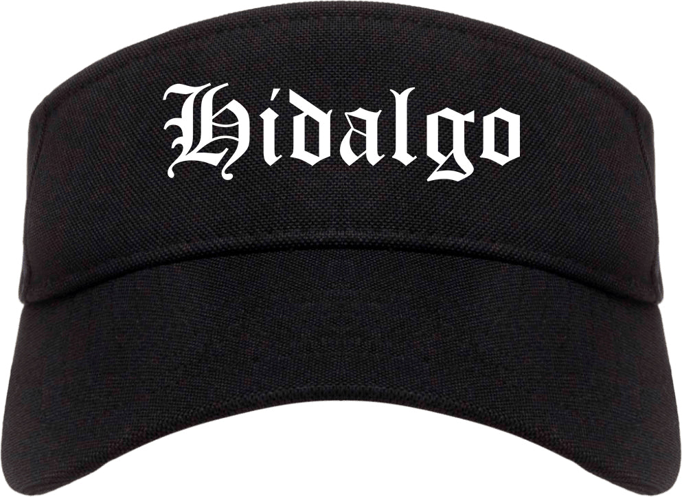 Hidalgo Texas TX Old English Mens Visor Cap Hat Black