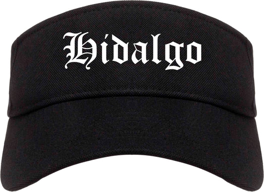 Hidalgo Texas TX Old English Mens Visor Cap Hat Black