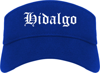 Hidalgo Texas TX Old English Mens Visor Cap Hat Royal Blue