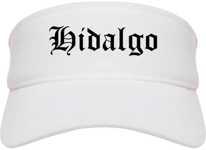 Hidalgo Texas TX Old English Mens Visor Cap Hat White