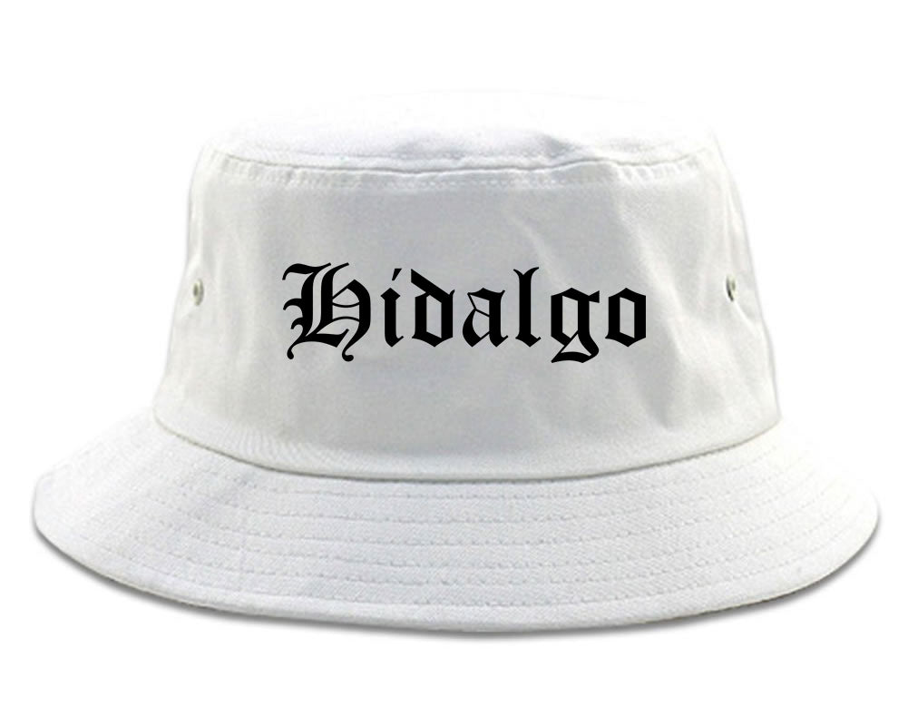 Hidalgo Texas TX Old English Mens Bucket Hat White