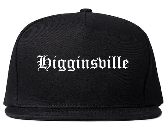 Higginsville Missouri MO Old English Mens Snapback Hat Black