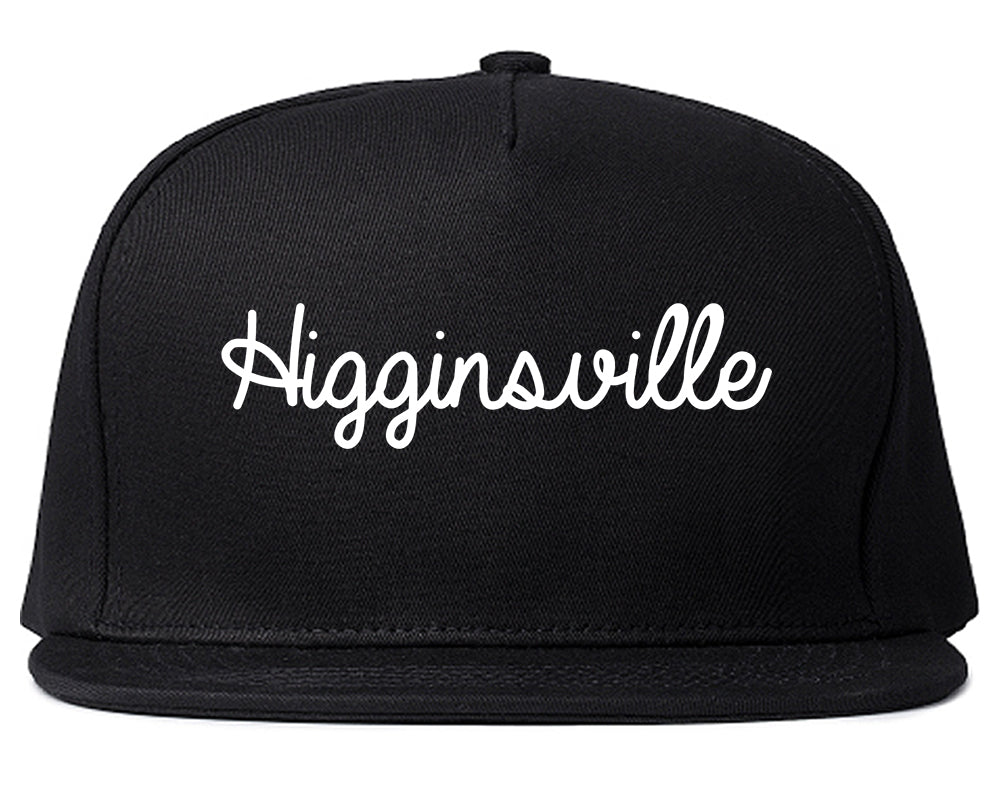 Higginsville Missouri MO Script Mens Snapback Hat Black