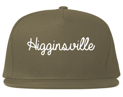 Higginsville Missouri MO Script Mens Snapback Hat Grey