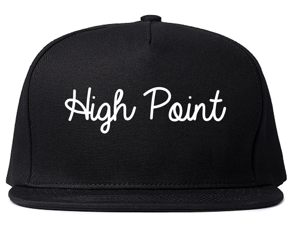 High Point North Carolina NC Script Mens Snapback Hat Black