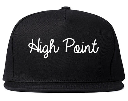 High Point North Carolina NC Script Mens Snapback Hat Black