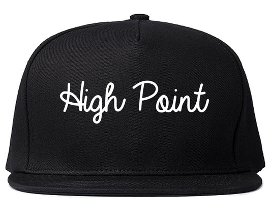 High Point North Carolina NC Script Mens Snapback Hat Black