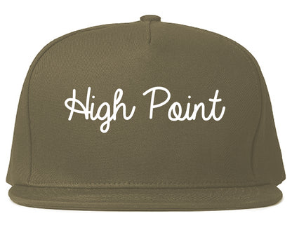 High Point North Carolina NC Script Mens Snapback Hat Grey