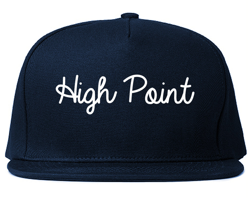 High Point North Carolina NC Script Mens Snapback Hat Navy Blue