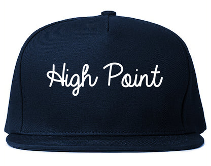 High Point North Carolina NC Script Mens Snapback Hat Navy Blue