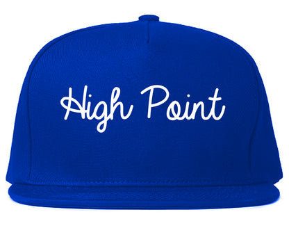 High Point North Carolina NC Script Mens Snapback Hat Royal Blue