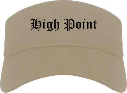 High Point North Carolina NC Old English Mens Visor Cap Hat Khaki