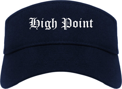 High Point North Carolina NC Old English Mens Visor Cap Hat Navy Blue