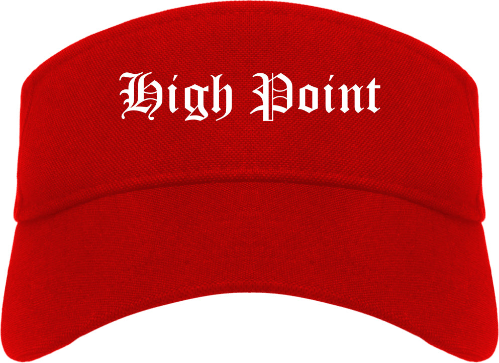 High Point North Carolina NC Old English Mens Visor Cap Hat Red