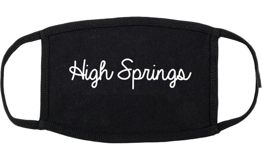 High Springs Florida FL Script Cotton Face Mask Black