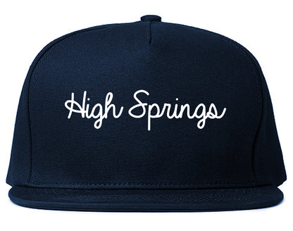 High Springs Florida FL Script Mens Snapback Hat Navy Blue