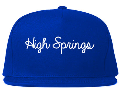 High Springs Florida FL Script Mens Snapback Hat Royal Blue
