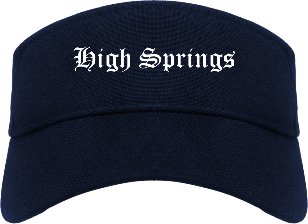 High Springs Florida FL Old English Mens Visor Cap Hat Navy Blue