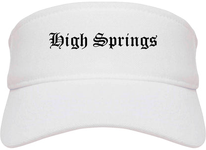 High Springs Florida FL Old English Mens Visor Cap Hat White