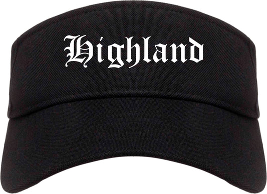 Highland California CA Old English Mens Visor Cap Hat Black