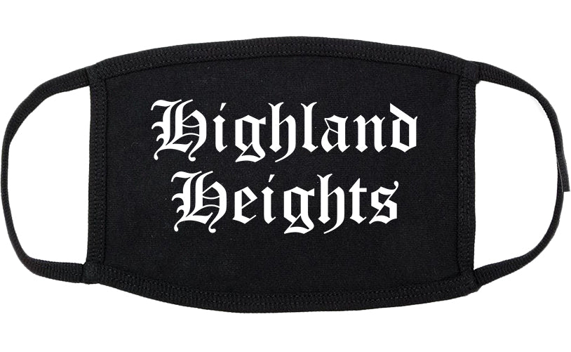 Highland Heights Kentucky KY Old English Cotton Face Mask Black