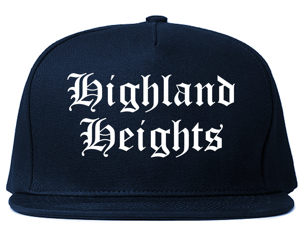 Highland Heights Kentucky KY Old English Mens Snapback Hat Navy Blue