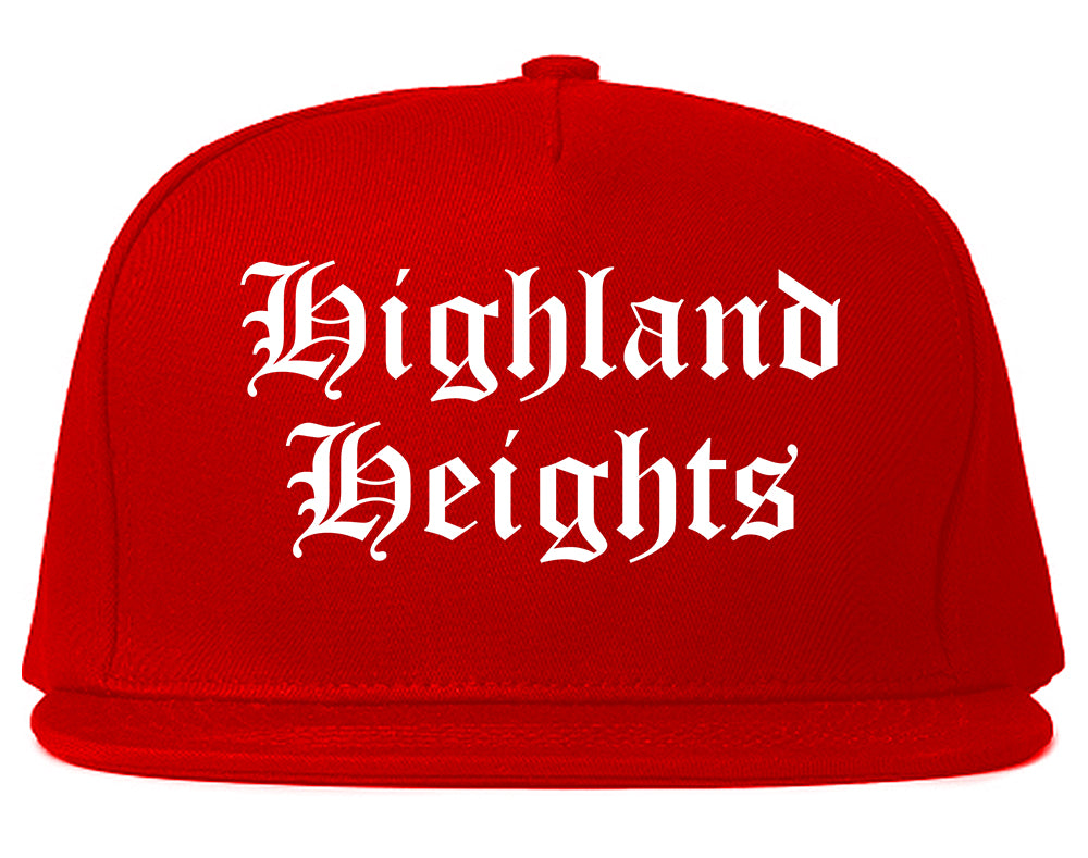 Highland Heights Kentucky KY Old English Mens Snapback Hat Red