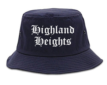 Highland Heights Kentucky KY Old English Mens Bucket Hat Navy Blue