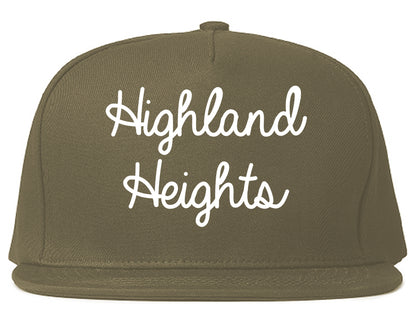Highland Heights Kentucky KY Script Mens Snapback Hat Grey