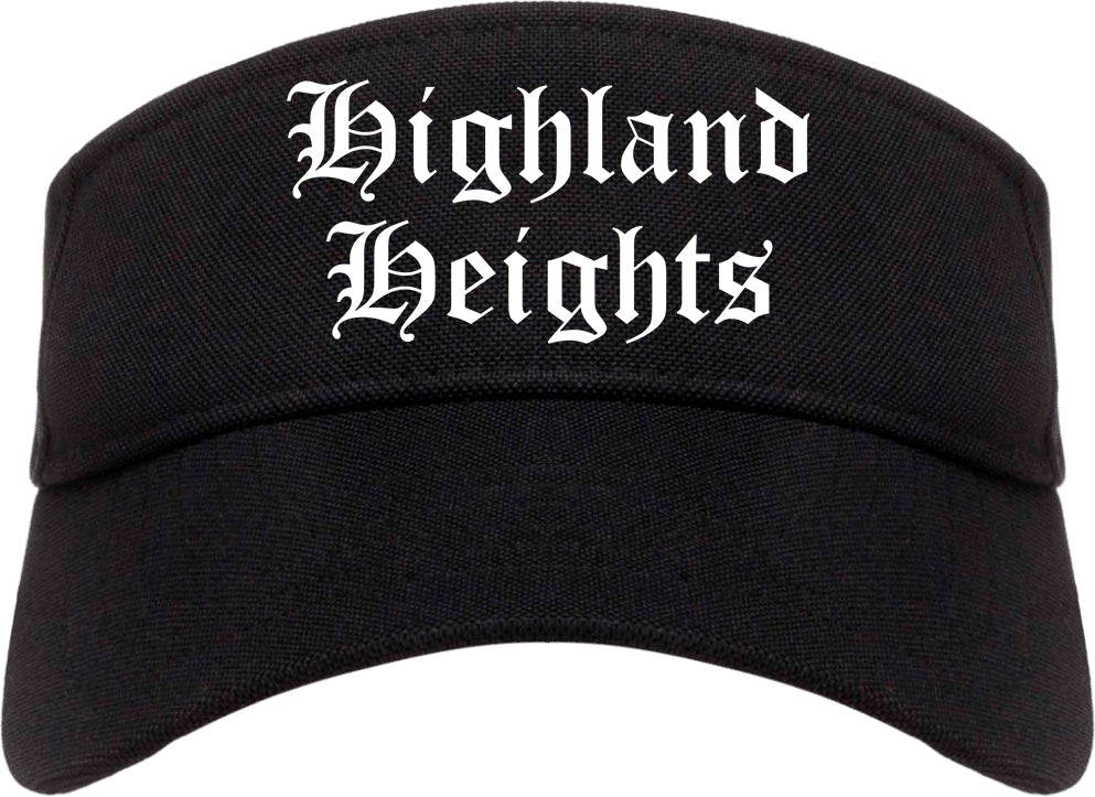 Highland Heights Kentucky KY Old English Mens Visor Cap Hat Black