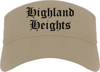 Highland Heights Kentucky KY Old English Mens Visor Cap Hat Khaki