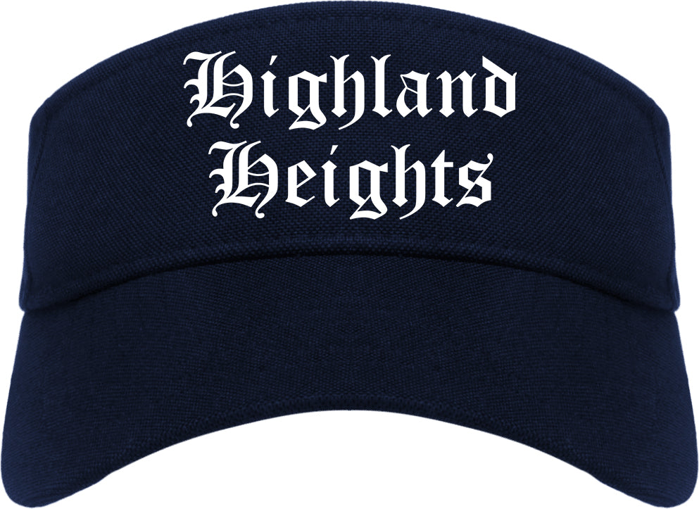 Highland Heights Kentucky KY Old English Mens Visor Cap Hat Navy Blue