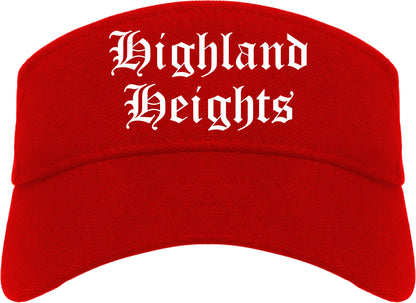 Highland Heights Kentucky KY Old English Mens Visor Cap Hat Red