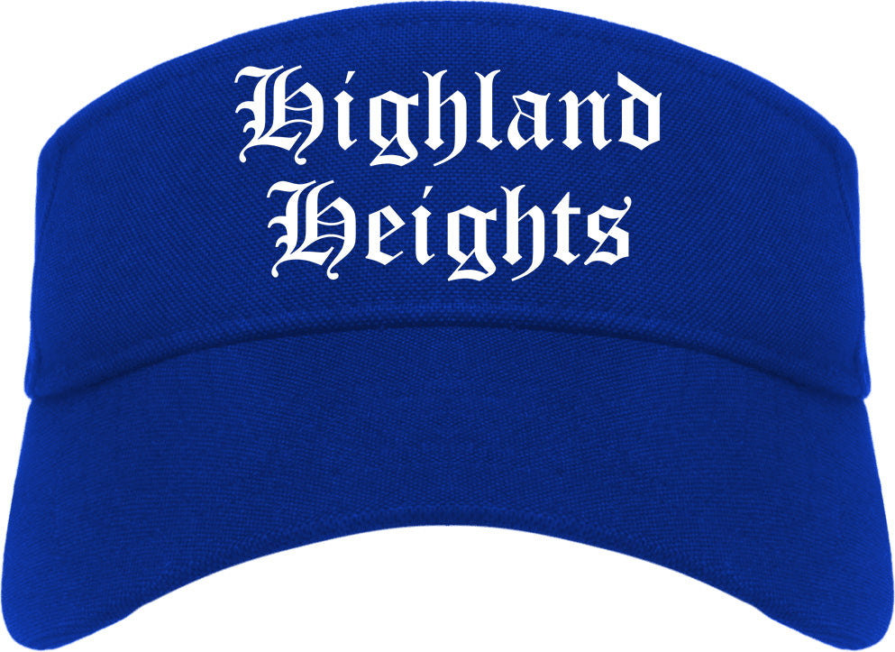 Highland Heights Kentucky KY Old English Mens Visor Cap Hat Royal Blue