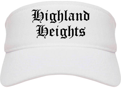 Highland Heights Kentucky KY Old English Mens Visor Cap Hat White