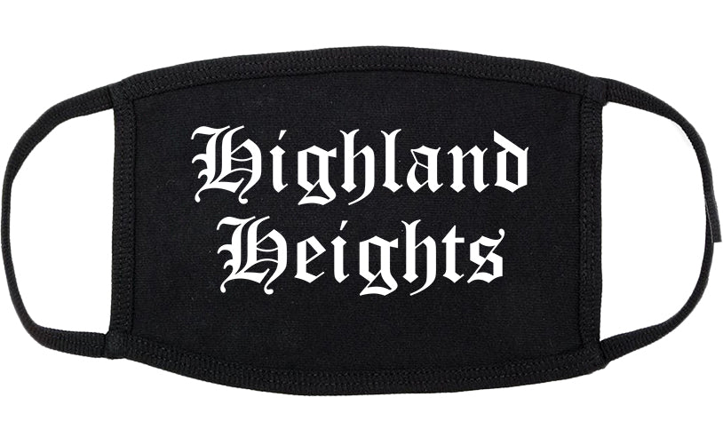 Highland Heights Ohio OH Old English Cotton Face Mask Black