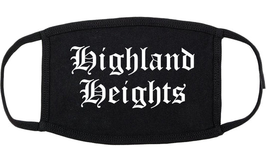 Highland Heights Ohio OH Old English Cotton Face Mask Black