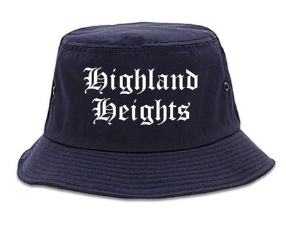 Highland Heights Ohio OH Old English Mens Bucket Hat Navy Blue