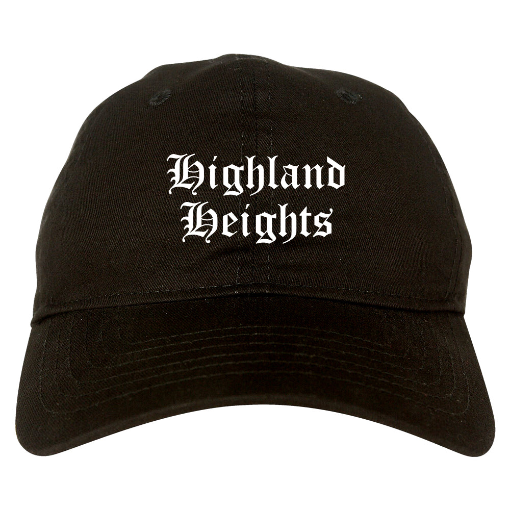 Highland Heights Ohio OH Old English Mens Dad Hat Baseball Cap Black