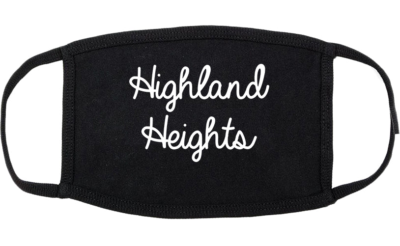 Highland Heights Ohio OH Script Cotton Face Mask Black