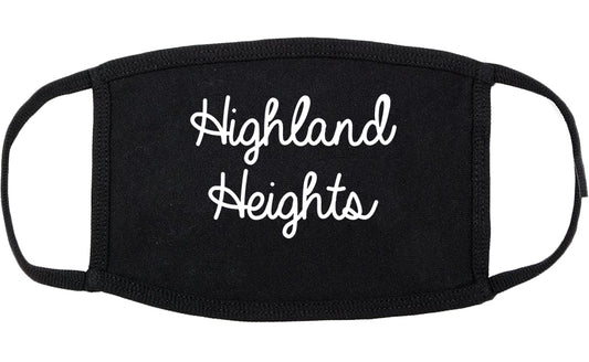 Highland Heights Ohio OH Script Cotton Face Mask Black