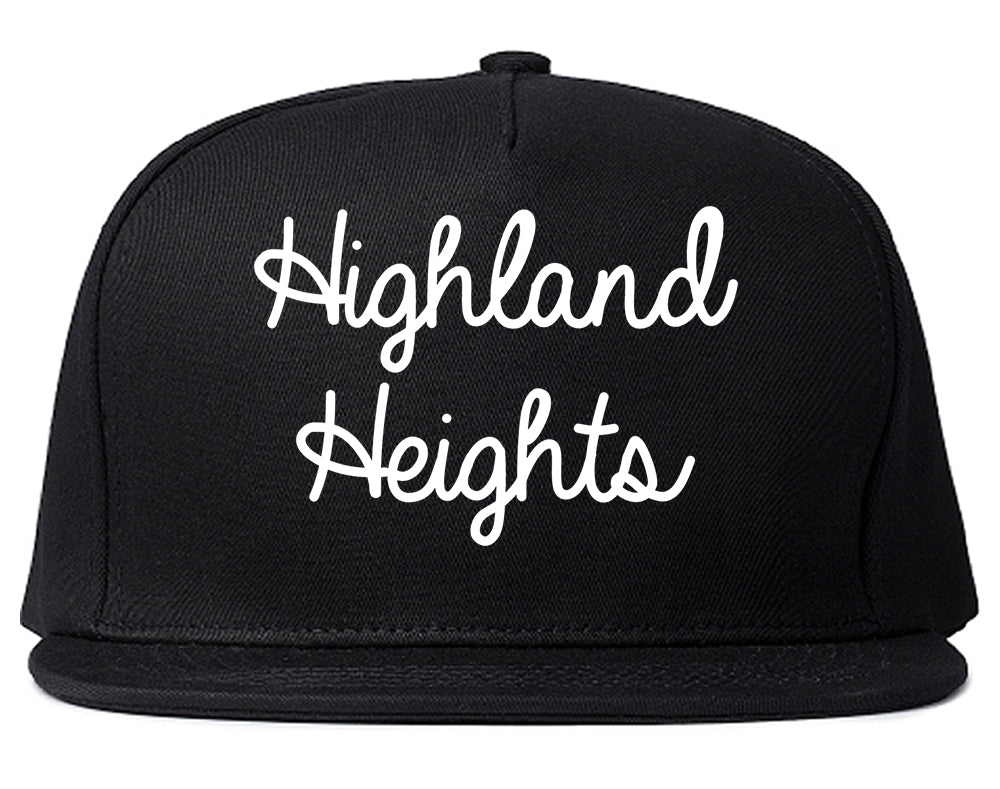 Highland Heights Ohio OH Script Mens Snapback Hat Black