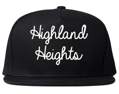 Highland Heights Ohio OH Script Mens Snapback Hat Black